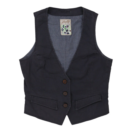 Vintage navy Play Life Waistcoat - womens x-small