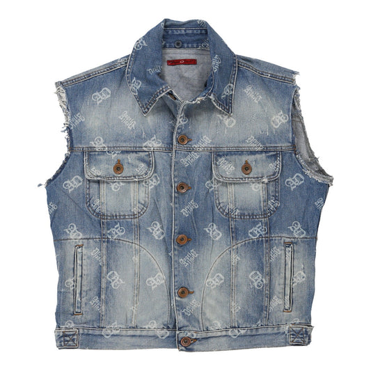 Vintage blue Angel & Devil Denim Gilet - womens large