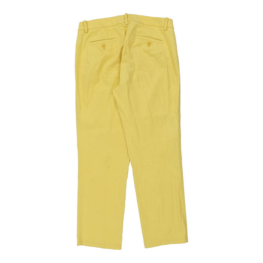 Vintage Max Mara Trousers - 32W UK 12 Yellow Cotton
