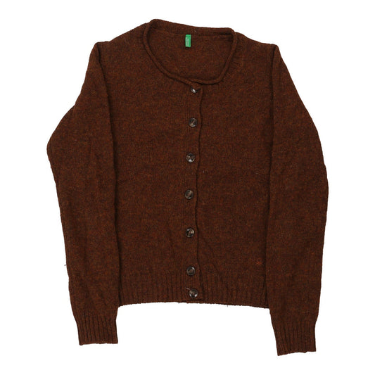 Vintage Benetton Cardigan - Medium Brown Wool