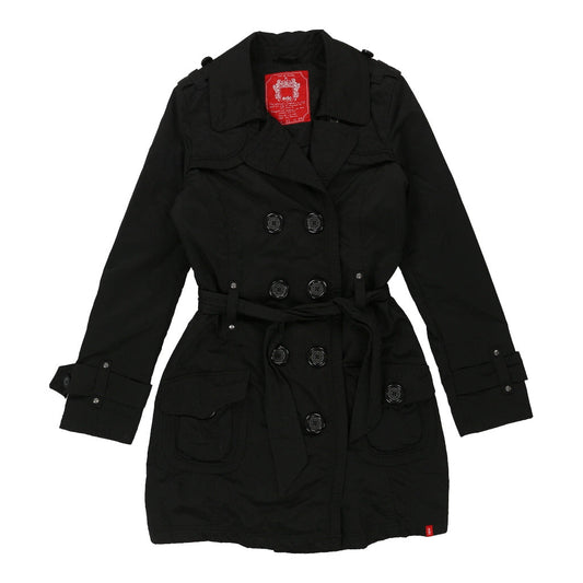 Vintage Edc Trench Coat - XS Black Polyester