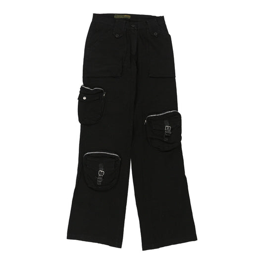 Vintage X-Cape Cargo Trousers - 28W UK 8 Black Cotton