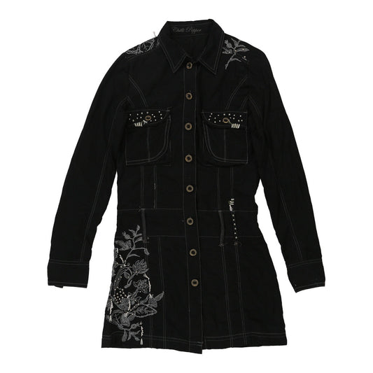Vintage black Chilli Pepper Shirt Dress - womens small