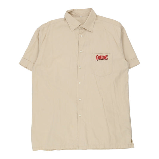 Vintage beige Gordons Gin Short Sleeve Shirt - mens x-large