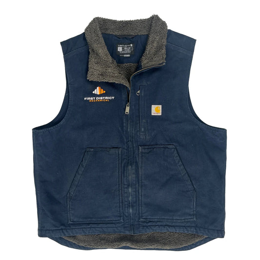 First District Mechanical Carhartt Gilet - Large Blue Cotton