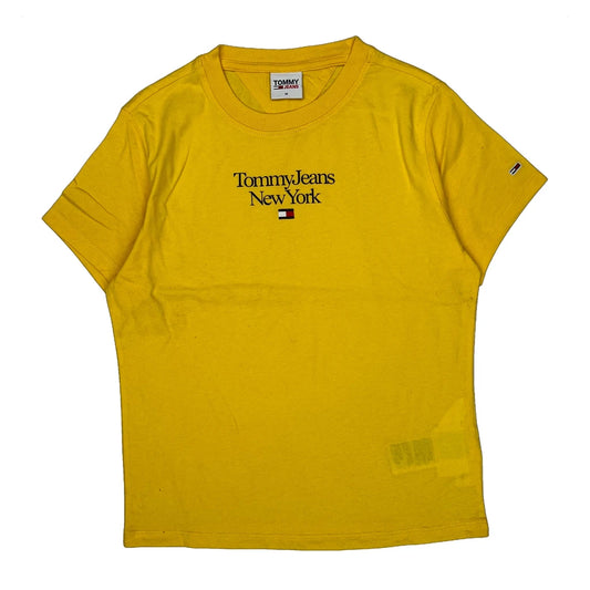 Vintage Kids Tommy Jeans T-Shirt - Medium Yellow Cotton