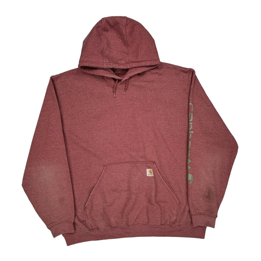 Carhartt Hoodie - 2XL Red Cotton Blend