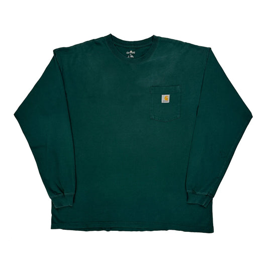 Vintage Carhartt Long Sleeve T-Shirt - XL Green Cotton