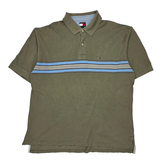 Tommy Hilfiger Striped Polo Shirt - 2XL Blue Cotton