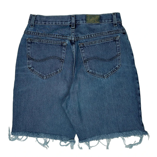 Vintage Lee Cut Off Denim Shorts - 29W UK 10 Blue Denim