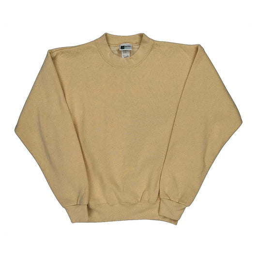 Made In USA 90S Blank Pro Spirit Sweatshirt - Medium Beige Cotton