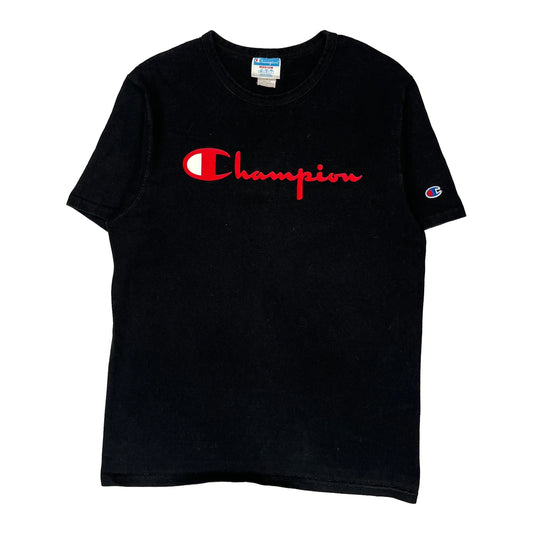 Champion Graphic T-Shirt - Medium Black Cotton