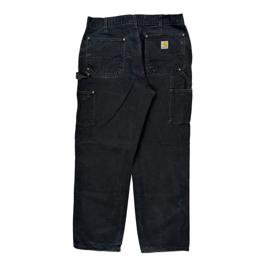 Carhartt Double Knee Carpenter Trousers - 33W 32L Black Cotton