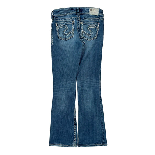 Silver Boot Cut Jeans - 27W UK 6 Blue Denim