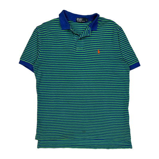 Polo By Ralph Lauren Striped Polo Shirt - Large Blue Cotton