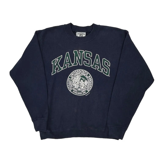 Made In USA Lee College Sweatshirt - Small Navy Cotton