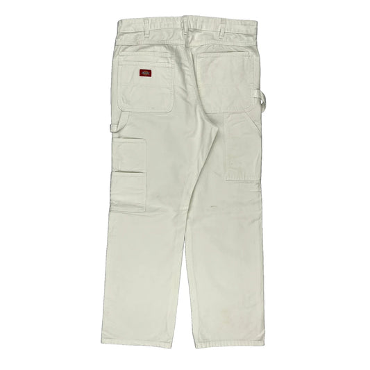 Dickies Carpenter Trousers - 36W 32L White Cotton