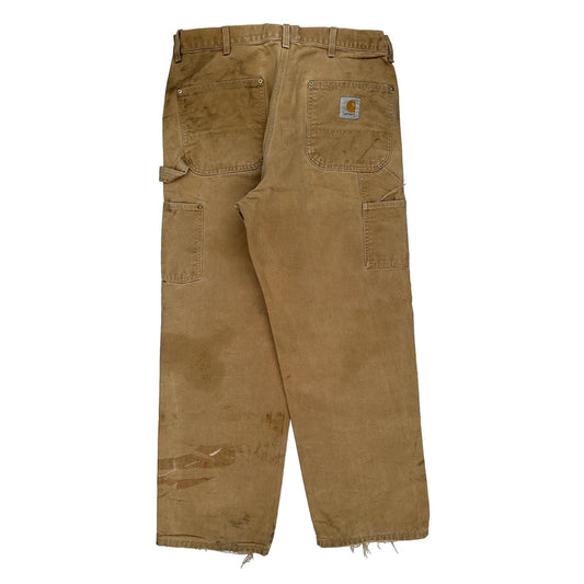Carhartt Double Knee Carpenter Trousers - 36W 31L Brown Cotton