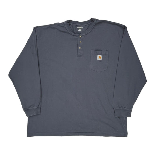 Carhartt Long Sleeve T-Shirt - 2XL Grey Cotton