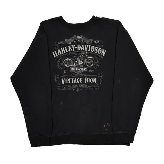Lancaster Harley Davidson Harley Davidson Graphic Sweatshirt - Large Black Cotton