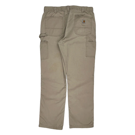 Carhartt Carpenter Trousers - 36W 34L Beige Cotton