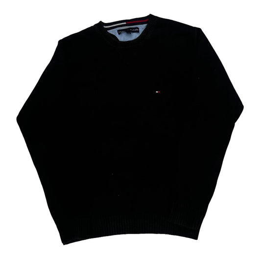 Vintage Tommy Hilfiger Jumper - Small Black Cotton