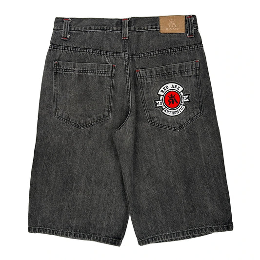 Red Ape Denim Shorts - 36W 11L Grey Cotton
