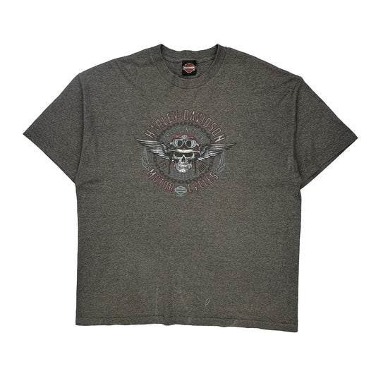 Oakland Harley Davidson Graphic T-Shirt - 2XL Grey Cotton