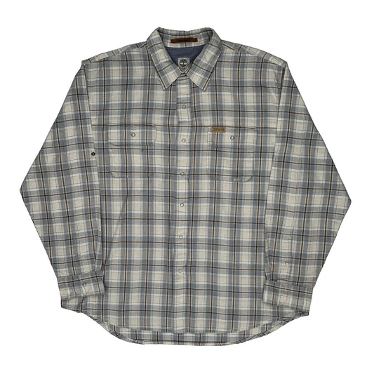 Vintage Timberland Checked Shirt - XL Grey Cotton