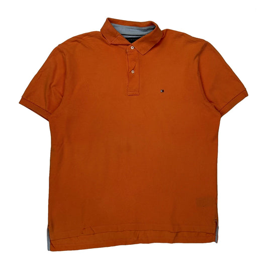 Vintage Tommy Hilfiger Polo Shirt - Large Orange Cotton
