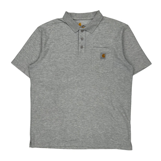 Carhartt Polo Shirt - Large Grey Cotton