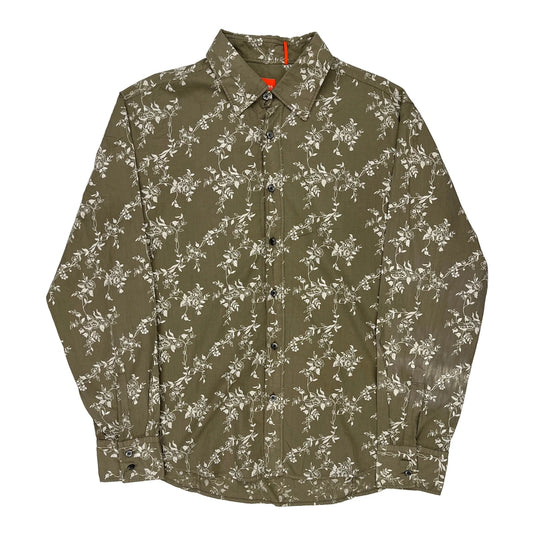 Hugo Boss Floral Shirt - 2XL Green Cotton