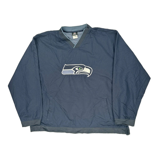 Seattle Seahawks N.F.L. Team Apparel Windbreaker - 2XL Blue Polyester