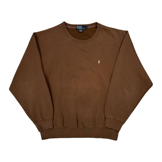 Polo By Ralph Lauren Sweatshirt - Large Brown Cotton Blend