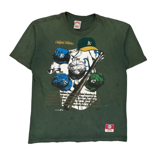 Oakland Athletics Nutmeg Single Stitch T-Shirt - Large Green Cotton