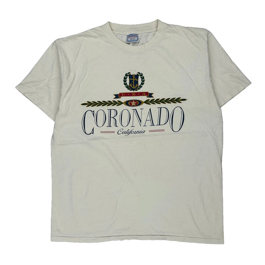 Coronado California All Sport Single Stitch T-Shirt - XL Cream Cotton