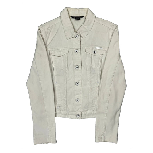 Armani Exchange Jacket - Large Cream Cotton