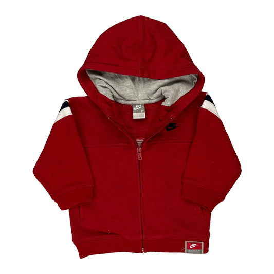Age 2 Nike Hoodie - XS Red Cotton Blend