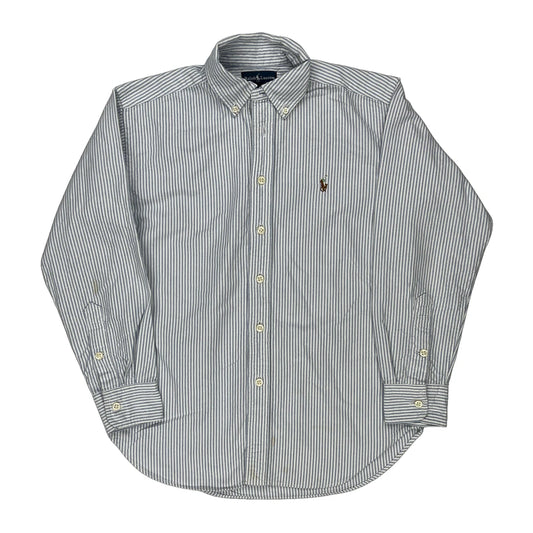 Age 10 Ralph Lauren Striped Shirt - Medium Blue Cotton