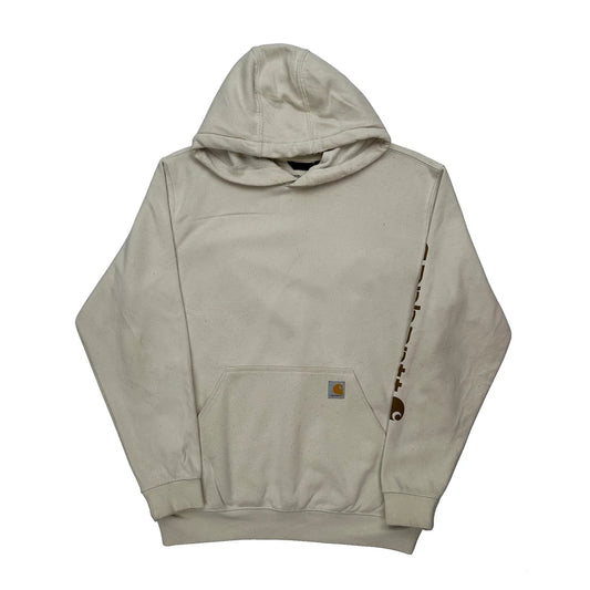 Loose Fit Carhartt Hoodie - Large Cream Cotton