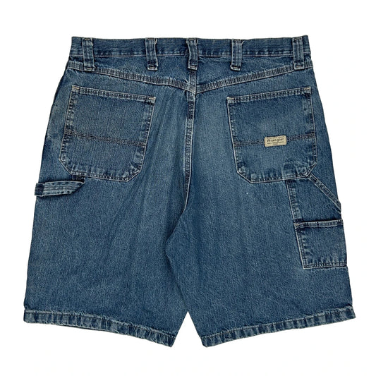 Wrangler Cargo Denim Shorts - 36W 10L Blue Cotton