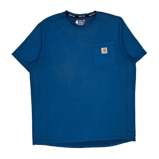 Carhartt T-Shirt - Large Blue Cotton