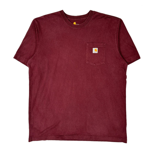 Carhartt Tall T-Shirt - XL Burgundy Cotton