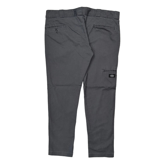 Dickies Skinny Trousers - 38W 30L Grey Cotton