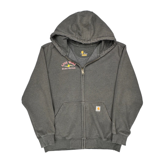 Live Wire Electric Carhartt Graphic Hoodie - XL Grey Cotton