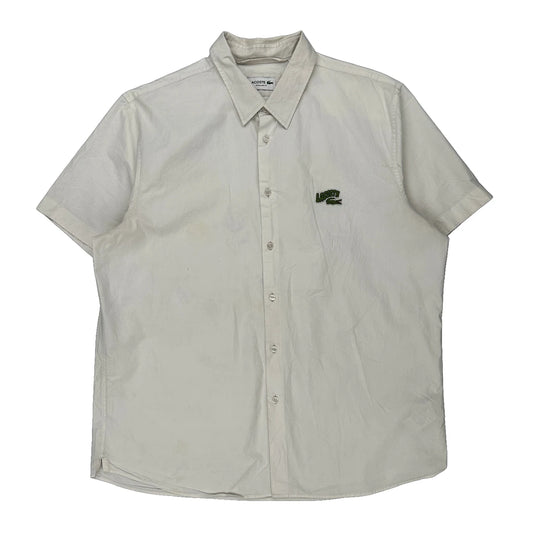Lacoste Short Sleeve Shirt - XL White Cotton