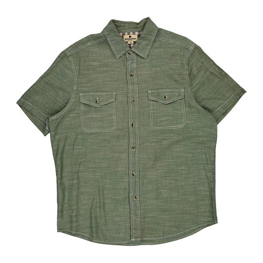 Woolrich Short Sleeve Shirt - Medium Green Cotton