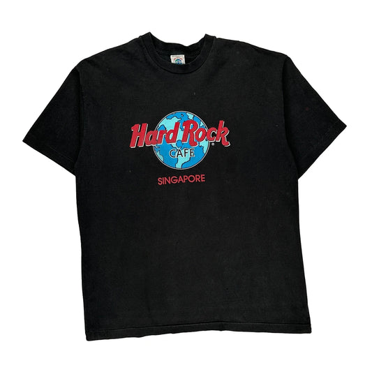 Single Stitch Hard Rock Cafe Graphic T-Shirt - XL Black Cotton