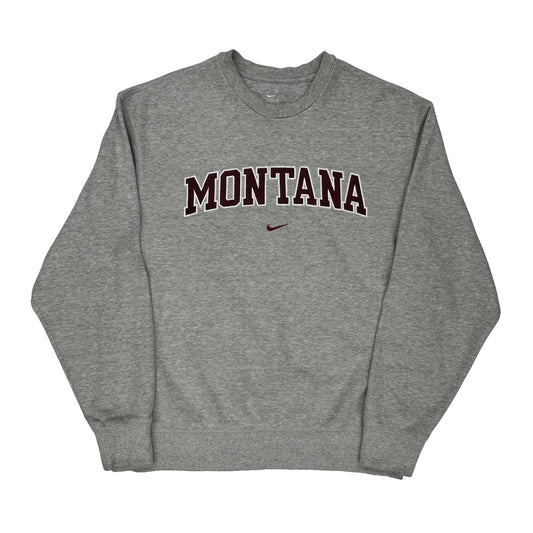 Montana Nike College Sweatshirt - XL Grey Cotton Blend