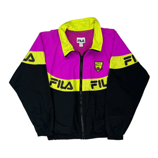 Made In USa Pro Beach Fila Jacket - Large Black Nylon